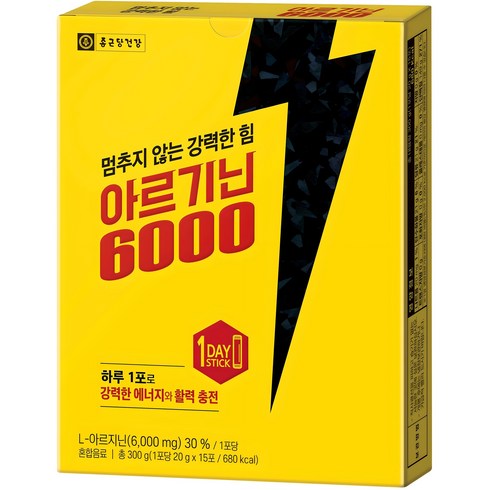 종근당건강 아르기닌 6000 15p, 300g, 1개