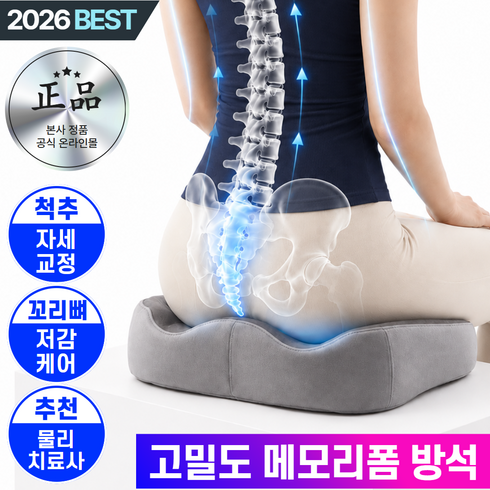벨론트 푹신한 기능성 바른자세 고밀도 메모리폼 방석, 모던 그레이