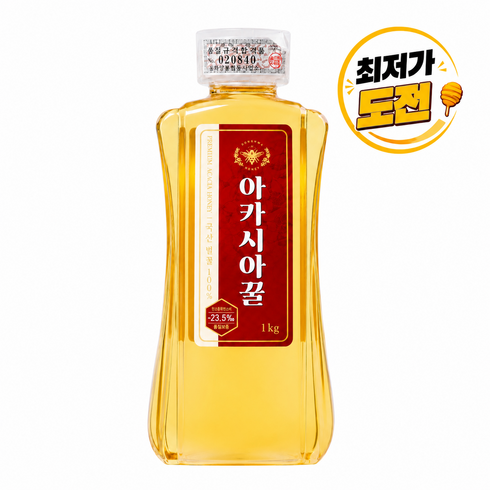국내산 자연 벌꿀 100% 천연 아카시아꿀, 1kg, 1개
