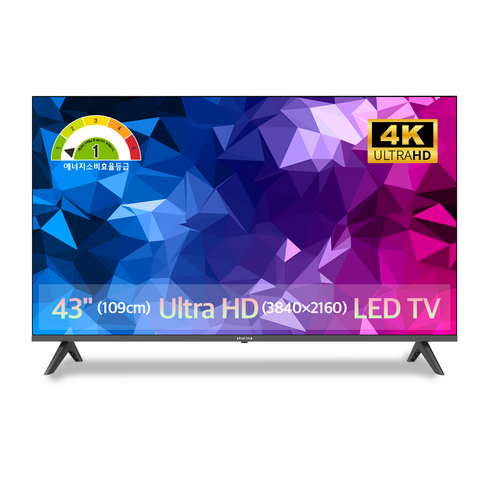 [10% 환급가전] 아인츠 4K UHD HDR TV, 109cm(43인치), KEZ4302UH, 스탠드형, 고객직접설치
