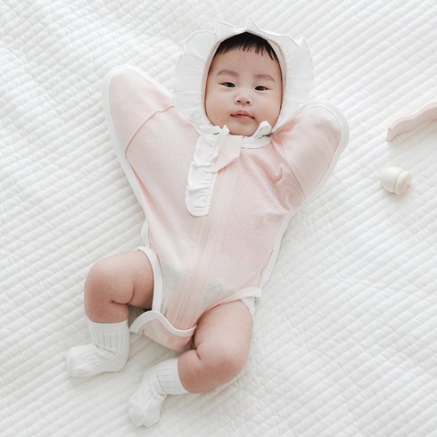 메르베 신생아 코튼메쉬 달잠 스와들 수트 태열 모로반사방지 나비잠 속싸개