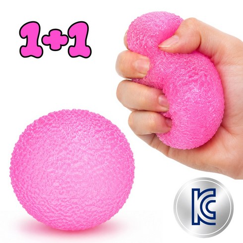 잇마켓 스트레스볼 로제 스퀴시 말랑이 KC인증 6cm, 2개, 128g, 브라이트 핑크