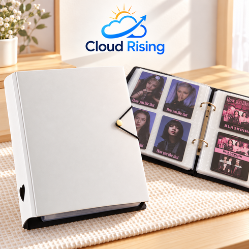 CLOUD RISING A5 4포켓 포토카드 바인더 속지 25매+칸막이 2매 포카 앨범, 1개, 화이트
