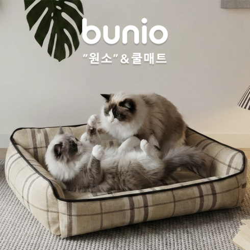 BUNIO 여름 강아지 쿨매트 침대 고양이 방석 분리 세탁 가능 반려 쇼파 매트 방석, 1세트, 브리티시 체크
