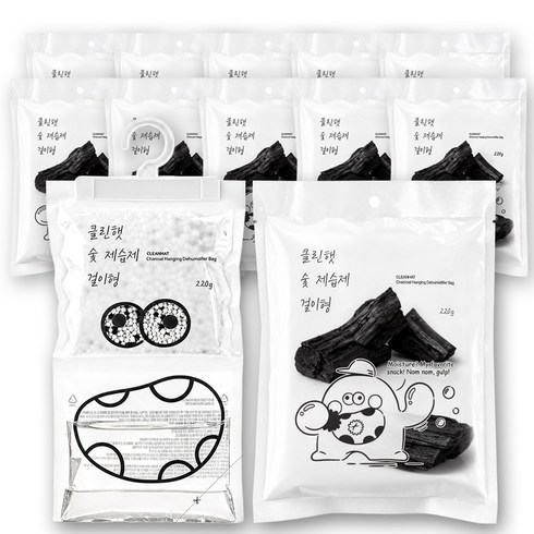 클린햇 숯 탈취 옷걸이형 제습제 옷장 제습, 220g, 10개
