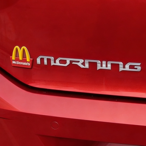 맥도날드 맥모닝 모닝 스티커 bmw M 로고 엠블럼, 레드, 컨텐츠 참조