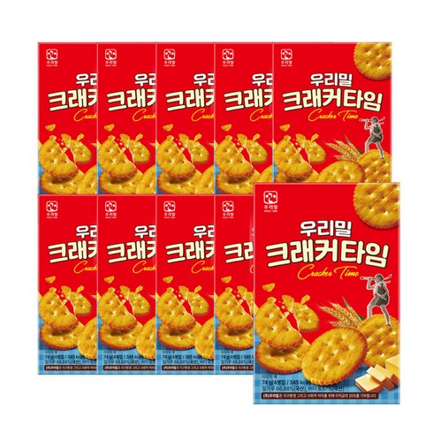 우리밀 크래커타임 담백한 곡물 크래커 5개입, 74g, 10개