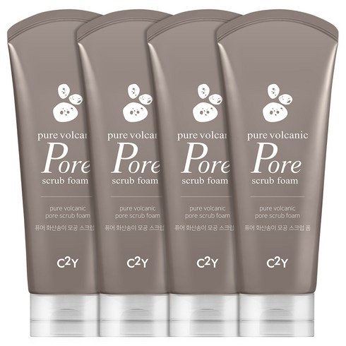 C2Y 퓨어 화산송이 모공 스크럽 폼, 220ml, 4개