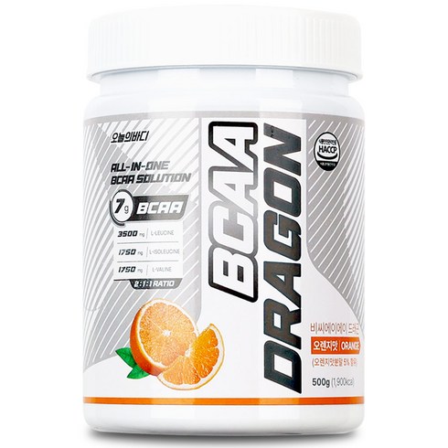 오늘의바디 드래곤 필수 아미노산 BCAA 오렌지맛, 1개, 500g