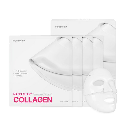 프롬메디 나노 스텝 콜라겐 멜팅 마스크 탄력 광채, 1개, 30g, 4매입