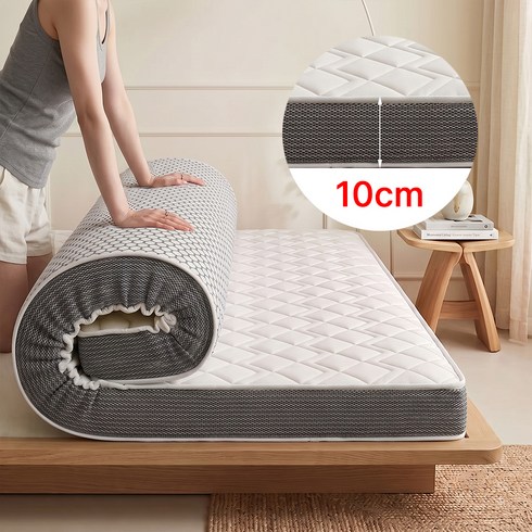 MIFAN 침대 바닥 메모리폼 라텍스 매트리스 10cm 25D 접이식 토퍼 매트리스
