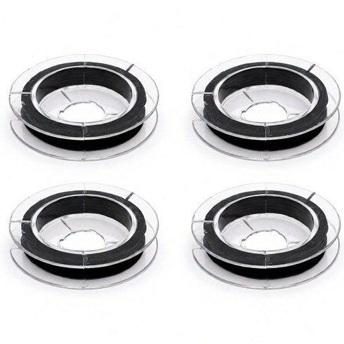 로디움 공예 염주 팔찌 DIY 만들기 재료 0.6mm 스판 탄성 줄 10m, 4개, 블랙