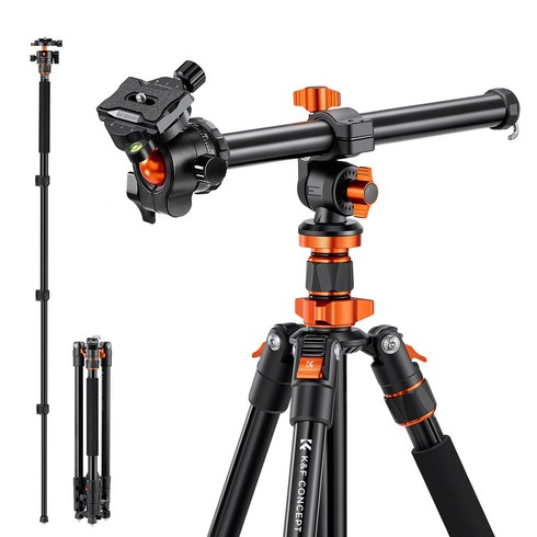 K&F CONCEPT 2m 오버헤드 알루미늄 DSLR 삼각대, O234A7+BH-28L, 1개