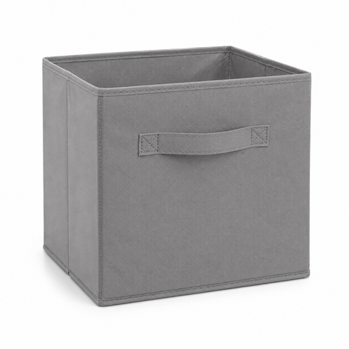 접이식 패브릭 수납박스 28x28x28cm 무뚜껑 정리함 옷 장난감 보관함, 1개, 회색
