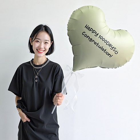 이벤트홀릭 빅 하트 커스텀 레터링 풍선 스탠드 세트(자유문구 스티커) 생일파티용품 프로포즈 기념일, 1개, 05.크림