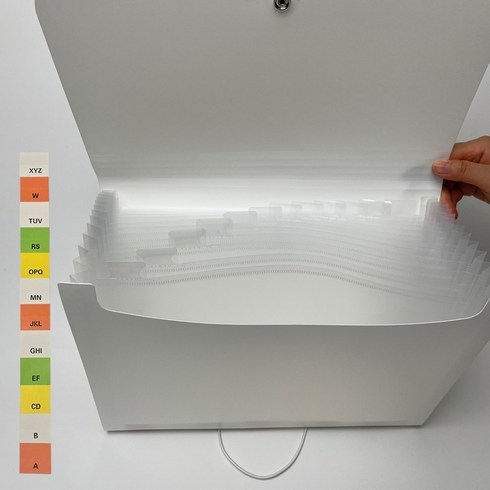 픽커리 A4 아코디언 서류 정리 보관 파일 파일철 정리함 13칸, 화이트, 1개