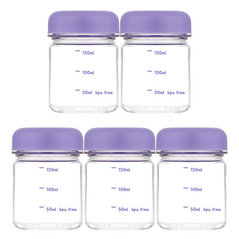 위드 국산 미니 보틀 눈금 물병 트라이탄, 퍼플, 5개, 180ml