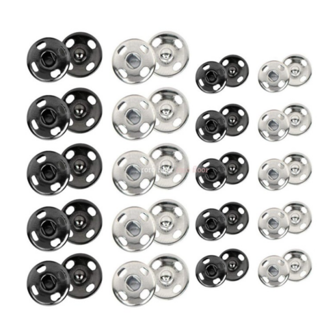 메탈 스냅 단추 10mm 2종 x 30p + 8mm 2종 x 30p 세트, 1세트