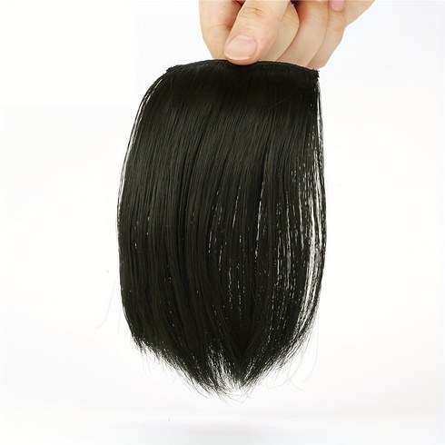여성용 자연스러운 볼륨업 클립형 부분 가발 헤어피스, 1개, 블랙 15cm