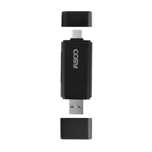 코시 타입C OTG USB3.0 PC겸용 카드리더기, CR3331C, 블랙, 1개