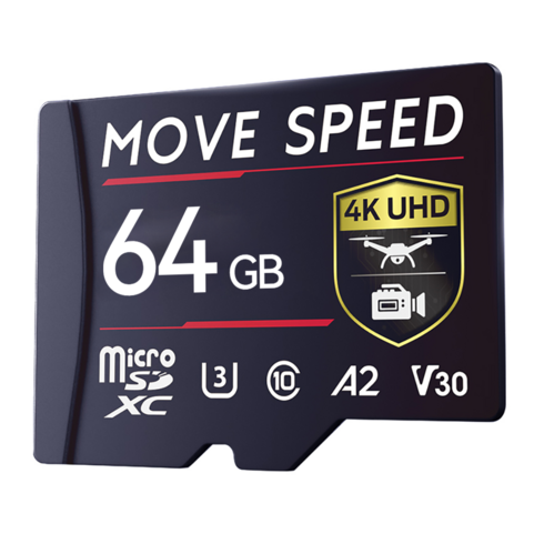 MOVESPEED B300 170MB/s TF카 메모리카드 고속 마이크로 SD카드 대용량 공용 저장카드 Switch 게임기/카메라/드론/블랙박스 호환, 1개, 64GB