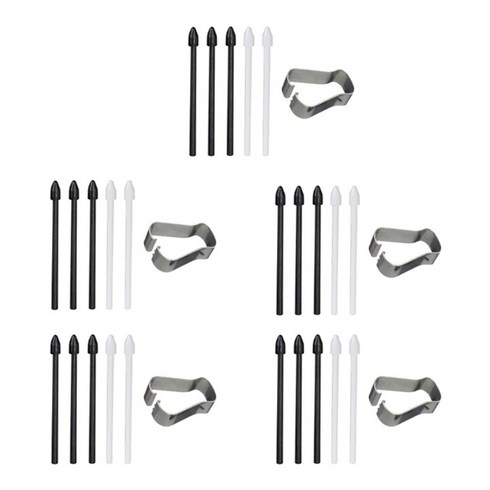 투에이비 갤럭시 탭 S펜 호환 교체용 펜촉 25pcs, 5세트, 블랙3p/화이트2p