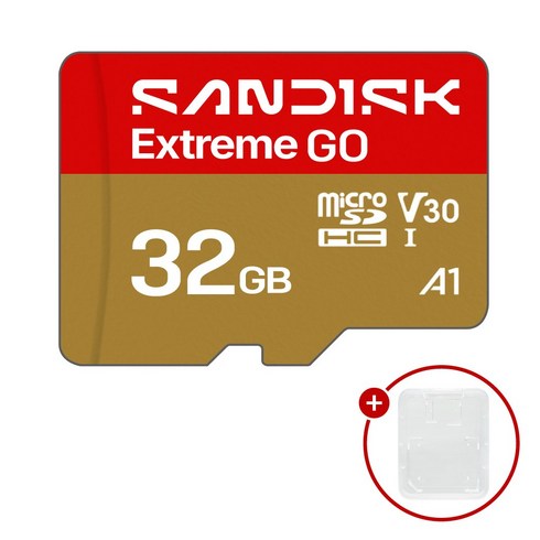샌디스크 마이크로SD카드 Extreme 익스트림 SDSQXGN + SD카드 케이스 패키지, 1개, 32GB