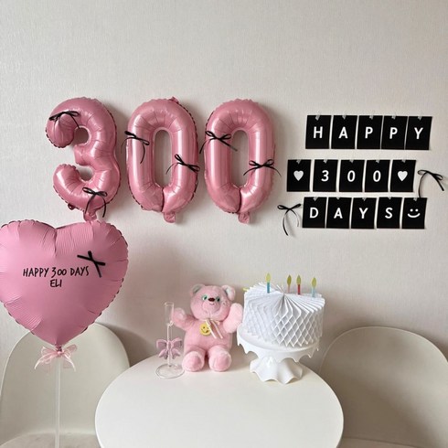 히얼투파티 아기 200일 셀프 촬영, 3. 핑크_숫자300, 1세트
