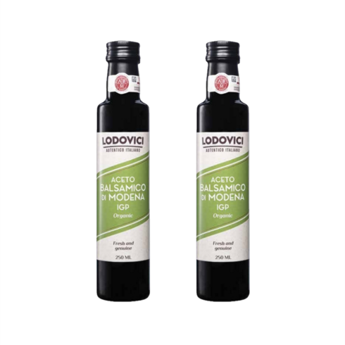 로도비치 이탈리아 IGP 모데나 저당도 글루텐프리 100% 유기농 발사믹 식초, 2개, 250ml