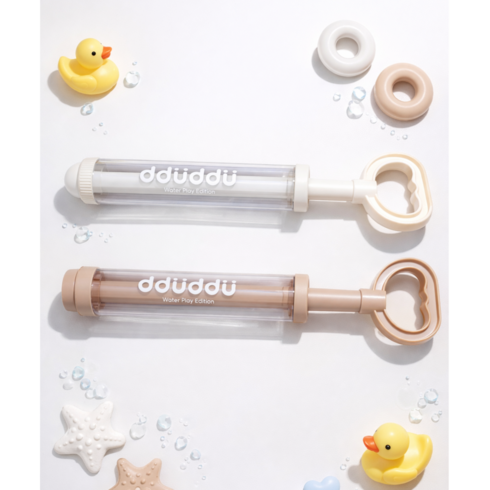 뚜뚜 캐논&분수 워터건 물총 2종 세트, 베이지, 1세트