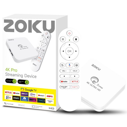 LOVFIR ZOKU 안드로이드 크롬캐스트 구글 크롬캐스트 호환 셋톱박스 OTT 셋톱 박스 WiFi6 블루투스 5.4, 1개, ZOKU Q5Pro(1+8GB)