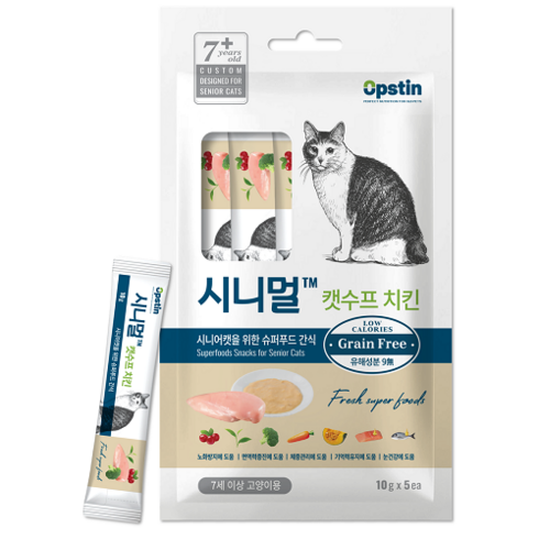 시니멀 캣수프 멀티 시니어캣 전용 노묘 영양 항산화 저칼로리, 치킨, 50g, 1개
