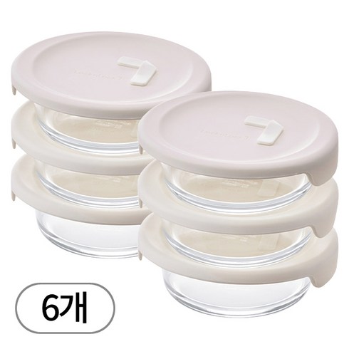 락앤락 바로한끼 내열유리 밥용기 아이보리, 6개, 250ml