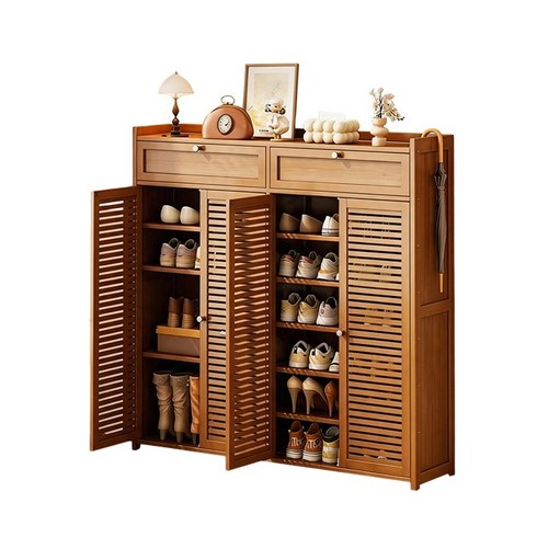 방진 다층 현관장 간편 수납 대용량 신발장 현관 신발 선반, 8단, 브라운