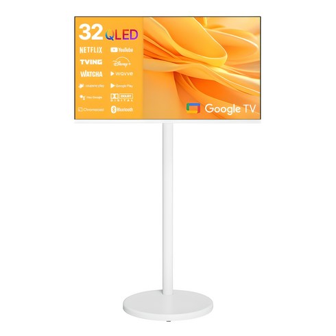 와이드뷰 FHD QLED 화이트에디션 스마트 TV + 삼탠바이미 V1 이동식 거치대 세트, 81cm(32인치), GTWV320FHDQ11(TV),  EKWBYME38 V1(거치대), 이동형 스탠드, 고객직접설치
