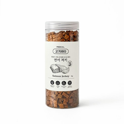 고기파티 강아지 영양간식 가수분해 져키트릿, 1kg, 1개, 연어