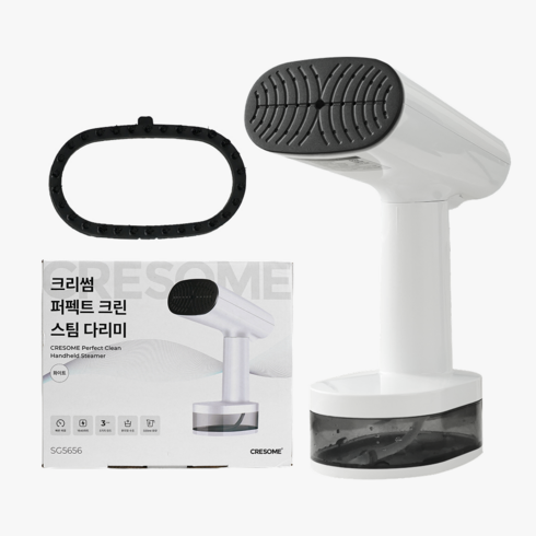 크리썸 핸디형 여행용 스팀다리미 1640W, 화이트, 1개