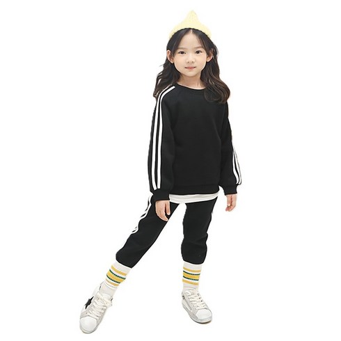 아동용 기모 더블라인 상하세트