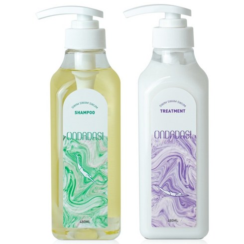 온다다시 수영장 케어 수영 샴푸 & 헤어 트리트먼트 세트 480ml, 960ml, 1세트