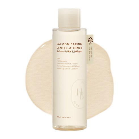 [약산성+PDRN+피부진정+각질 요철 케어]헤브블루 살몬 케어링 센텔라 토너 200ml, 1개