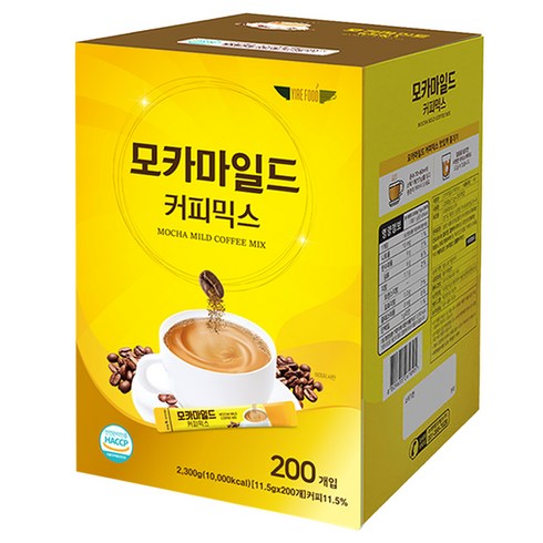 모카마일드 대용량 커피믹스, 1박스, 200개입, 11.5g