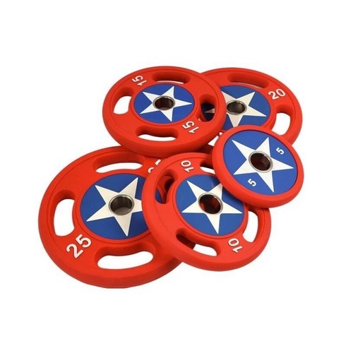 희우스포츠 중량원판 중량바벨 방패원판 3홀원판 50mm용, 2.5kg, 2개, 우레탄원판