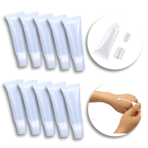 루다택 휴대용 리필 소분용 튜브 공병 10ml, 10개, 투명