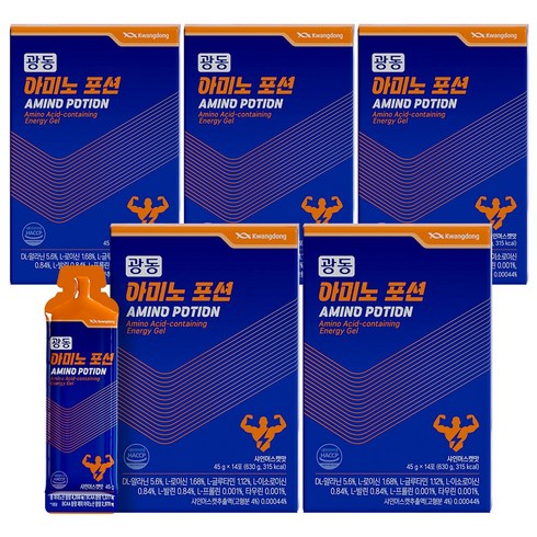 광동 아미노포션 파워젤 에너지젤 아미노산 BCAA 제로슈가, 70개, 45g