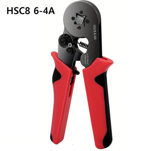 HSC8 6-4A 미니 자동 조절 페룰 압착 플라이어 23-10AWG 사각 페룰 전선 압착 공구, 1개