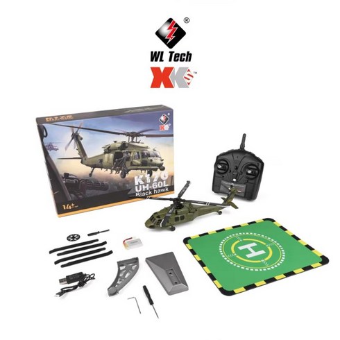 (당일 발송) 새로운 K170 블랙 호크 Uh60l Rc Heli X 4 채널, 1개