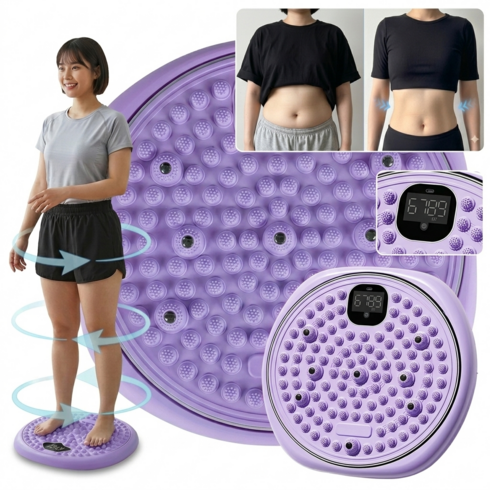 360도 회전 발 지압판 지압트위스터 스텝퍼 발바닥 마사지 매트 허리 돌기 다리붓기 개선 발바닥 자극 종아리 햄스트링 twist Dubbel Core, 퍼플, 1개