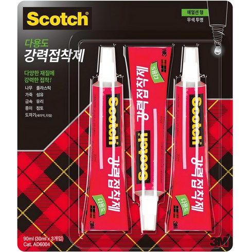 스카치 3M 다용도 강력접착제 에멀젼형 멀티팩, 3개
