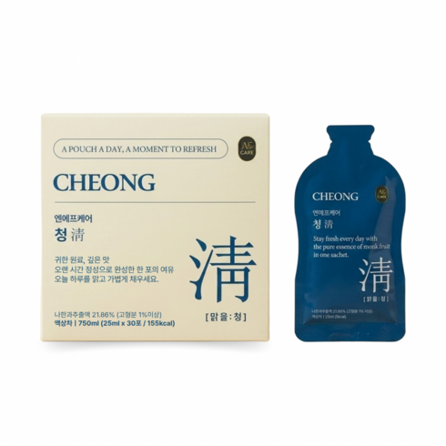 엔에프케어 청 나한과 생강 도라지 데일리 액상차 25ml 용량UP 하루 한포 편암함, 1개, 750ml