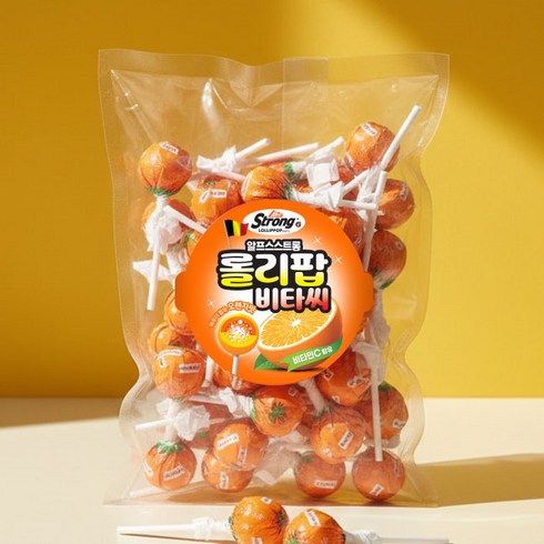 알프스스트롱 롤리팝 비타씨 막대사탕 오렌지, 10g, 30개